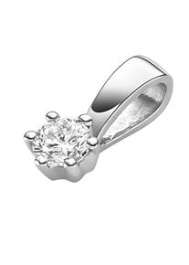 Adelia´s ADELIA ́S Damen Ketten-Anhänger "Damen 585 Weißgold Anhänger mit Diamant Brillant Ø 3,6 mm", 0,1 ct VVS = sehr sehr kleine Einschlüsse, Weißgold