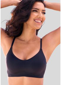 Nuance Damen Bralette-BH, Gr. M, schwarz, Microtouch, Obermaterial: 82% Polyamid, 18% Elasthan, Basic, BHs, SEAMLESS ohne Bügel, mit herausnehmbarem