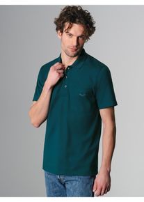 TRIGEMA Herren Poloshirt "TRIGEMA Poloshirt aus Single-Jersey", blau, Basic, Gr. M, 100% Baumwolle, Shirts