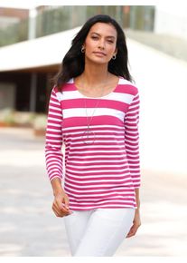 Casual Looks Damen 3/4-Arm-Shirt "Shirt", pink, Gr. 38, gemustert, gestreift, 100% Baumwolle, Shirts