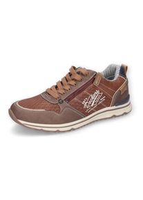 Herren Sneaker, Dockers by Gerli, Gr. 40, braun, Textil, Lederimitat, sportlich, Schuhe, Freizeitschuh, Halbschuh, Schnürschuh mit Zierreißverschluss