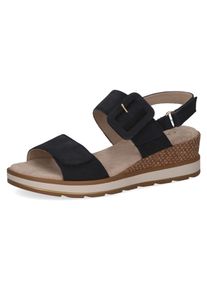 Caprice Damen Keilsandalette, Gr. 40, blau, Nubukleder, casual, Schuhe, Sommerschuh, Riemchensandale in bequemer Weite