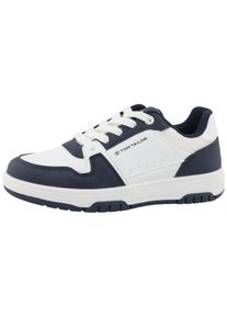 Tom Tailor Kinder Plateausneaker, Gr. 40, blau, Lederimitat, Textil, sportlich, Schuhe, Freizeitschuh, Halbschuh, Schnürschuh mit Kontrastbesatz