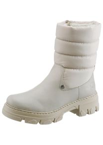 Rieker Damen Winterstiefelette, Gr. 42, beige, Textil, Lederimitat, sportlich, Schuhe, mit kuscheligem Warmfutter