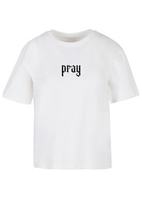 MISS TEE Herren T-Shirt "Miss Tee Damen Praying Hands Tee", weiß, casual, Gr. XS, bedruckt, 100% Baumwolle, Shirts