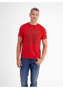 Lerros Herren T-Shirt "Lerros T-Shirt mit Logoprint und Rundhalsausschnitt", rot, Gr. L, 100% Baumwolle, Shirts