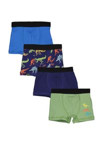 Blue Seven Kinder Slip "Blue Seven Jungen Boxershorts 4er Pack Unterhosen", Gr. 122m01, khaki, blau, aop, hl.blau, 95% Baumwolle, 5% Elasthan,