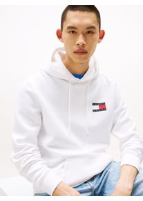 Tommy Jeans Herren Sweatshirt "TJM REG ESSENTIAL FLAG HOOD EXT", weiß, casual, Gr. L, unifarben, Sweatware, Obermaterial: 100% Baumwolle,