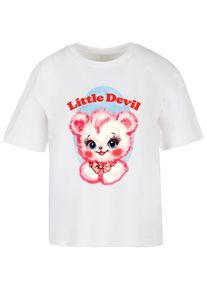 MISS TEE Herren T-Shirt "Miss Tee Little Devil Tee", weiß, casual, Gr. L, bedruckt, 100% Baumwolle, Shirts