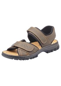 Rieker Herren Riemchensandale, Gr. 43, braun, Lederimitat, Textil, kontrastfarbene Details, sportlich, Schuhe, Sommerschuh, Klettschuh, Outdoorschuh,