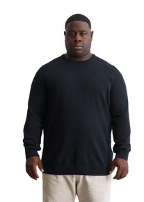 Marc O'Polo MARC O'POLO Herren Rundhalspullover "aus Bio-Baumwoll-Piqué", blau, casual, Gr. XXXL, unifarben, Obermaterial: 100% Baumwolle, Pullover