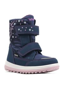 Richter Kinder Winterstiefel "Husky WMS: Weit", Gr. 28, blau, Textil, Lederimitat, Glitzer, animal-print, casual, Schuhe, Klettstiefel, Snowboots mit
