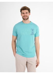 Lerros Herren T-Shirt "Lerros Unifarbenes T-Shirt mit Print"coastal blau, Gr. XL, 100% Baumwolle, Shirts