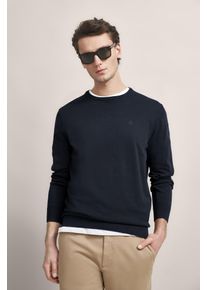 Bugatti Herren Rundhalspullover, blau, casual, Gr. L, Sweatware, 100% Baumwolle, Pullover, aus reiner Baumwolle