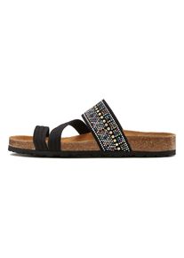 Lascana Damen Pantolette "Mule, Sandale, offener Schuh, Sommerschuh", Gr. 39, schwarz, Obermaterial: 50% Synthetik, 50% Textilmaterial. Decksohle: