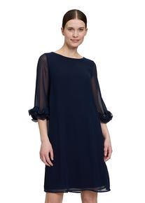 Vera Mont Damen Cocktailkleid "Vera Mont Cocktailkleid mit Rüschen", blau, elegant, Gr. 40, Chiffon, Obermaterial: 100% Polyester. Futter: 100%