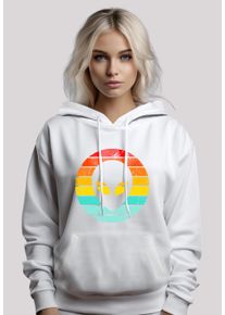 F4NT4STIC Damen Kapuzenpullover "Alien Retro Sonnenuntergang", weiß, casual, Gr. XL, Obermaterial: 65% Baumwolle, 35% Polyester, Pullover, Premium