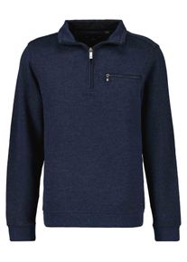Ragman Herren Stehkragenpullover, blau, casual, Gr. M, 60% Cotton 40% Polyester, Pullover
