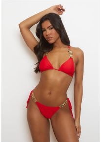 MODA MINX Damen Triangel-Bikini-Top "Alicia Coin", rot, casual, Gr. M, unifarben, 82% Polyamid, 18% Elasthan, Bikini-Oberteile, mit wunderschönen