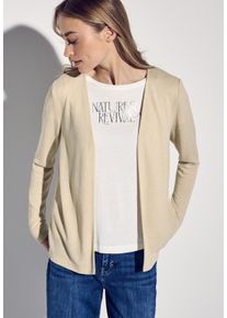 Street One Damen Shirtjacke "NETTE"cotton beige, casual, Gr. 40, unifarben, Jersey, Obermaterial: 60% Viskose, 40% Polyester, Shirts, im Strick Look