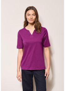 Cecil Damen T-Shirtanemone pink, casual, Gr. S, unifarben, Web, Stoff, 50% Modal, 50% Baumwolle, Shirts, im soften Baumwoll-Mix
