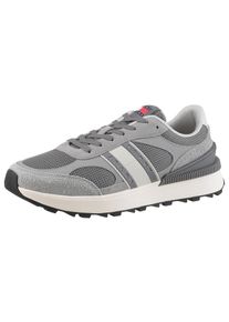 Tommy Jeans Herren Sneaker "TJM TECHNICAL RUNNER ESS", Gr. 42, grau, Leder, Textil, sportlich, Schuhe, Freizeitschuh, Halbschuh, Schnürschuh mit