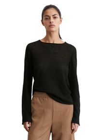 Marc O'Polo MARC O'POLO Damen Strickpullover "aus reinem Leinen", schwarz, casual, Gr. XS, unifarben, Obermaterial: 100% Leinen, Pullover