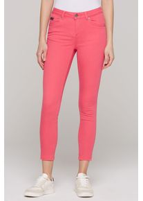 SOCCX Damen Slim-fit-Jeans, rot, casual, Gr. 28, unifarben, Material: 85% Baumwolle, 12% Polyester, 3% Elasthan, Jeans, mit normaler Leibhöhe