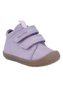 Richter Kinder Lauflernschuh "Maxi WMS: Mittel", Gr. 23, lila, Nubukleder, casual, Schuhe, Klettschuh mit gepolstertem Einstieg, Größenschablone zum