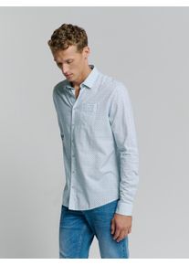 NO EXCESS Herren Langarmhemd "NO EXCESS Bedruckte hemd", blau, casual, Gr. XL, 55% Baumwolle, 45% Viskose (LENZING ECOVERO), Hemden