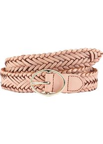 Lascana Damen Ledergürtel "Hüftgürtel", rosa, casual,modisch,Basic,klassisch,sportlich,elegant,feminin, Gr. 90, Flechtoptik, Fischgratmuster, Leder,