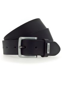 Mustang Damen Ledergürtel, schwarz, casual,klassisch, Gr. 90, unifarben, Rindsleder, Gürtel, Mit Metall-Logo auf der Schlaufe, 3,5 cm