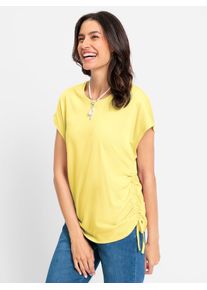 Inspirationen Damen Rundhalsshirt "Rundhals-Shirt", gelb, Gr. 40, unifarben, 50% Baumwolle, 50% Modal, Shirts