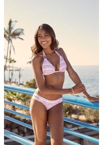 s.Oliver Damen Triangel-Bikini-Top "Enja", lila, Gr. 34, bedruckt, Batikmuster, Microfaser, Recycling-Polyamid, Microfaser, Bikini-Oberteile, mit