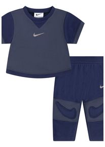 Nike Sportswear Kinder Shirt & Hose "NKN READYSET TEE JOGGER SET", blau, Gr. 80, Obermaterial: 66% Baumwolle, 34% Polyester, KOB Set-Artikel, für