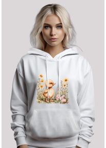 F4NT4STIC Damen Kapuzenpullover "Niedliche Enten Ostereier", weiß, casual, Gr. M, Obermaterial: 65% Baumwolle, 35% Polyester, Pullover, Premium