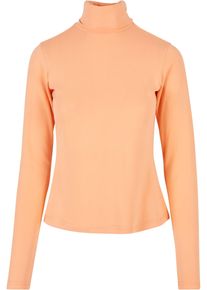 Urban Classics Damen Langarmshirt "Urban Classics Damen Ladies Modal Turtleneck Longsleeve", orange, casual, Gr. L, unifarben, 77% Modal, 23%