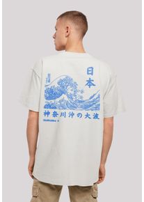 F4NT4STIC Herren T-Shirt "Kanagawa Welle", grau, casual, Gr. S, Obermaterial: 100% Baumwolle, Shirts, Print