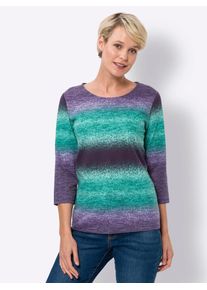 Classic Basics Damen 3/4-Arm-Shirt "3/4-Arm-Shirt"blaugrün, feige, bedruckt, Gr. 46, bedruckt, gemustert, mehrfarbig, 100% Baumwolle, Shirts
