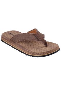 Skechers Herren Zehentrenner "TANTRIC-FRITZ", Gr. 41, braun, Textil, used, casual, Schuhe, Sommerschuh, Schlappen, Poolslides, Badeschuh, mit weichem