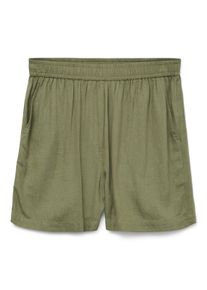 Véro Moda VERO MODA Damen Shorts "VMTHEA MW SHORTS WVN NOOS", grün, modisch, Gr. S, unifarben, Web, Obermaterial: 70% Viskose, 30% Leinen, Hosen
