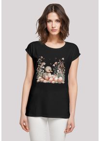 F4NT4STIC Damen T-Shirt "Ente Ostereier Blumen Küken", schwarz, casual, Gr. XS, Obermaterial: 100% Baumwolle, Shirts, Premium Qualität