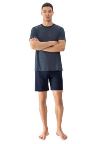 Mey Herren Shorty "SERIE BENNISON", Gr. 50, blau, Obermaterial: 78% Baumwolle, 22% Polyester, casual, Homewear-Sets, Legere Passform, Oberteil