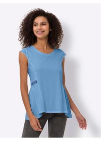 Heine Damen Kurzarmshirt "Shirt", blau, Gr. 36, unifarben, 100% Baumwolle, Shirts