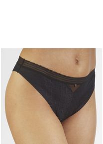 Lascana Damen String, Gr. 48, schwarz, Spitze, Obermaterial: 81% Polyamid, 19% Elasthan, Unterhosen, aus Spitze in moderner Optik mit extraflachen