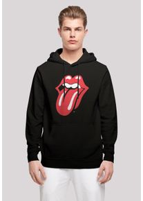 F4NT4STIC Herren Kapuzenpullover "The Rolling Stones Zunge", schwarz, casual, Gr. XS, Obermaterial: 50% Baumwolle, 50% Polyester, Pullover, Premium