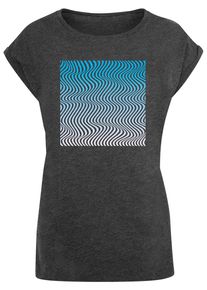 Merchcode Herren T-Shirt "Merchcode Damen Ladies Summer - Wavy Pattern T-Shirt", grau, casual, Gr. L, bedruckt, 100% Baumwolle, Shirts