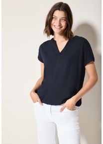 Cecil Damen Shirtbluse, blau, casual, Gr. M, unifarben, Stoff, 100% Viskose, Blusen, aus softer Viskose