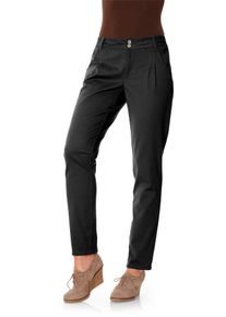 Heine Damen Chinohose, schwarz, Gr. 42, unifarben, 98% Baumwolle, 2% Elasthan, Hosen