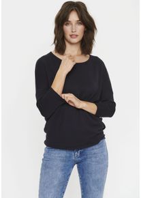 Saint Tropez Damen Rundhalspullover "A2561, MilaSZ R-Neck", blau, modisch, Gr. L, Feinstrick, Obermaterial: 80% Viskose, 20% Polyamid, Pullover
